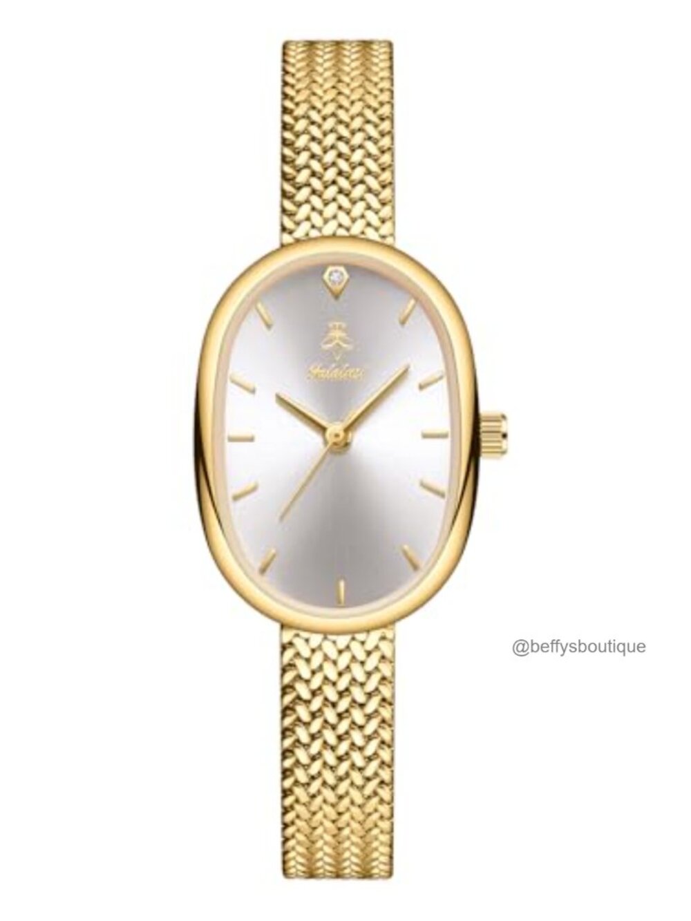 Petite Vintage Oval Gold Bracelet Watch for Women Fits Small Wrists